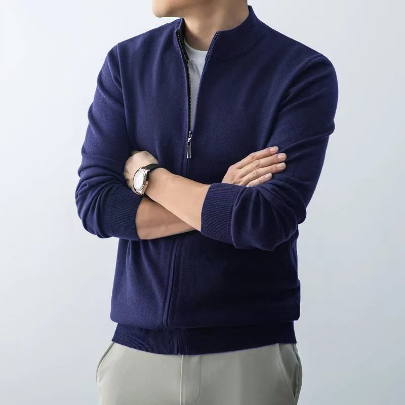 Slim Zip Knit Cardigan