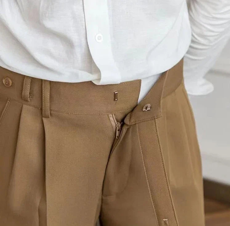 Classic Pleated Business Suit Trousers
