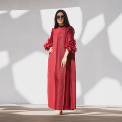 Women Elegant Evening Party Dresses 2025 Summer New Solid Colour Classic Long Sleeve Plate Flower Design Prom Dresses Female