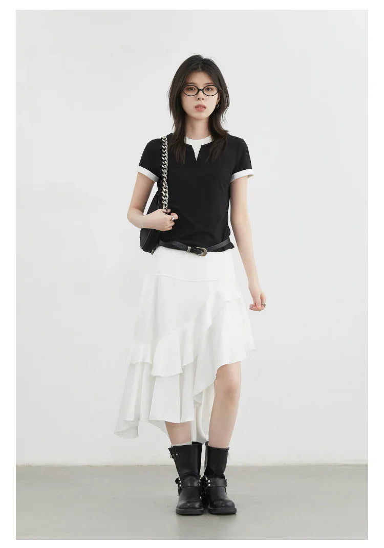 Color Contrast Patchwork Sport Tee