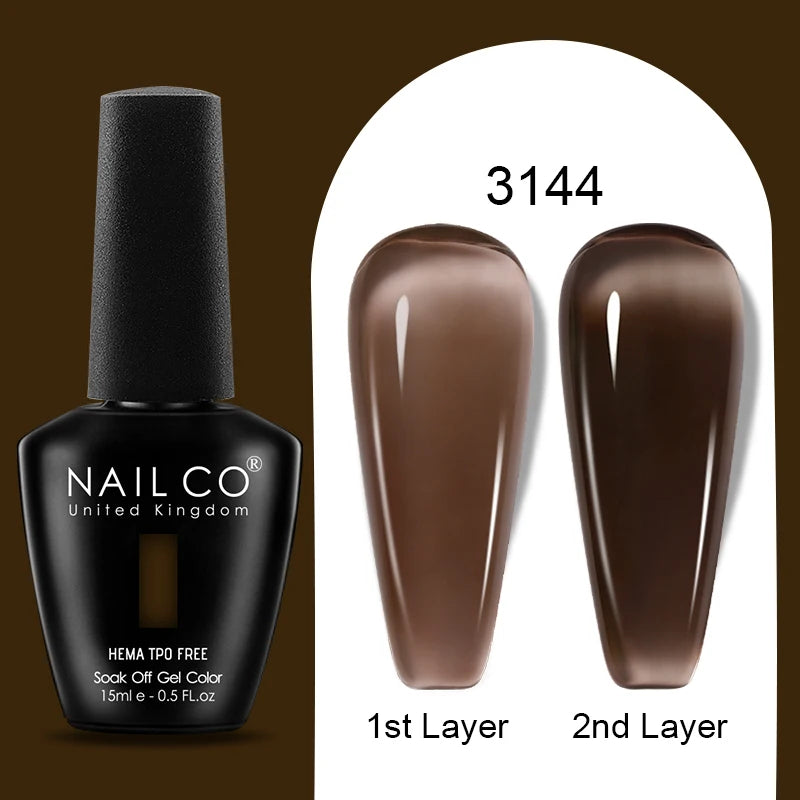 NAILCO 15ml Colorful Jelly Gel Nail Polish Gorgeous Color HEMA TPO FREE Soak Off UV LED Semi Permanent Long Wear Gel Varnish