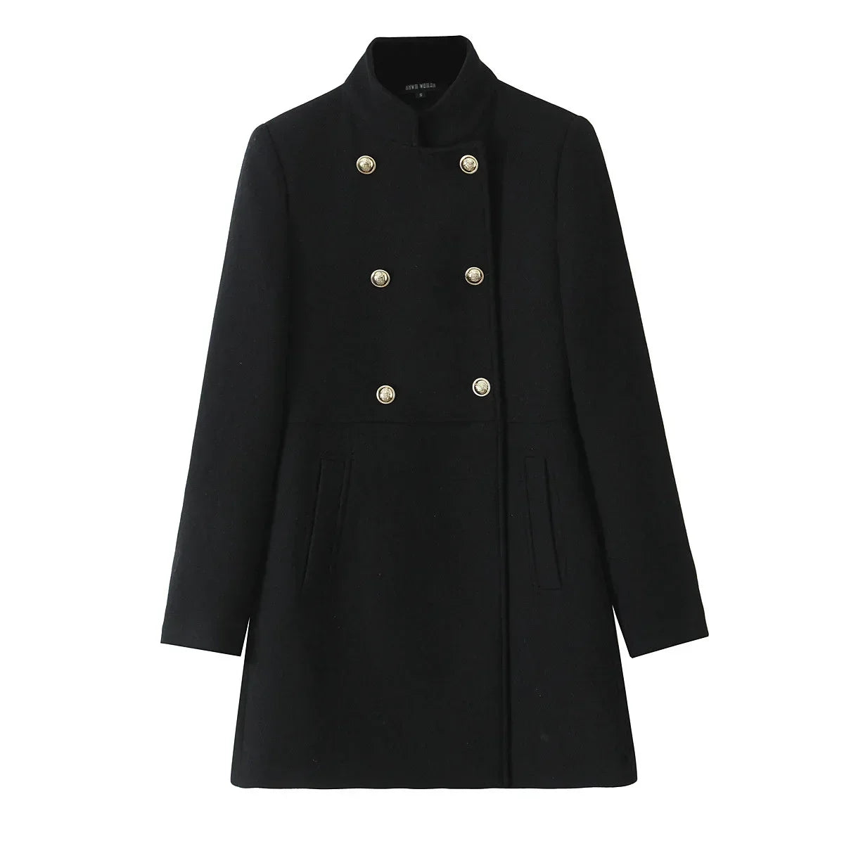 Retro Black Wool Long Coat