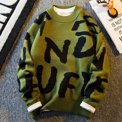 Graphic Knit Crew Pullover Sweater