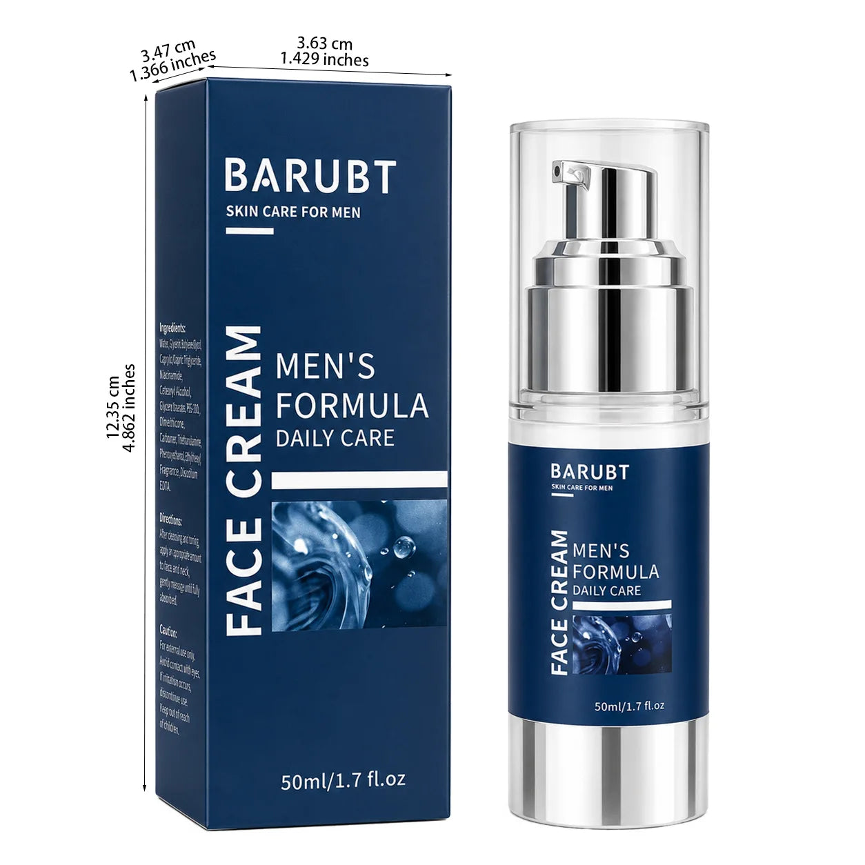 BARUBT Men's Moisturizing Cream 50ml Moisturizing Facial Skin Care Oil Control Moisturizing Autumn and Winter Men's Face Cream