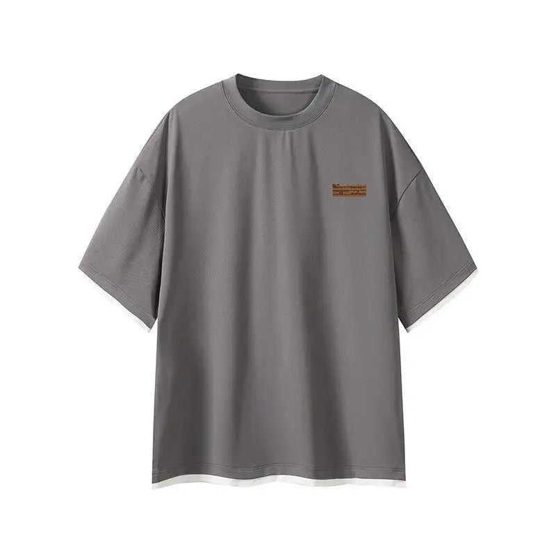 Men's Trendy 2-Piece Streetwear Co-ord Solid Color Short Sleeve T-Shirt And Drawstring Elastic Waist Shorts Set 5XL