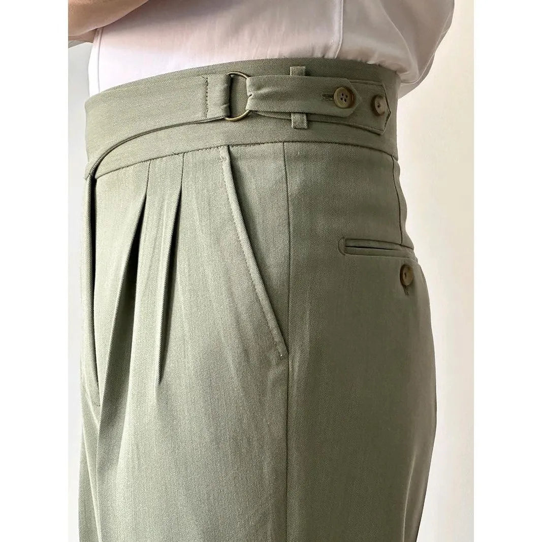 Elegant High Waist Suit Trousers