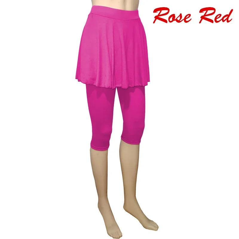 Women Leggings Skirt Tennis Pants Spandex Sports Elastic Cropped Culottes Legins Yoga Pants Women's Sports Fitness Leggings