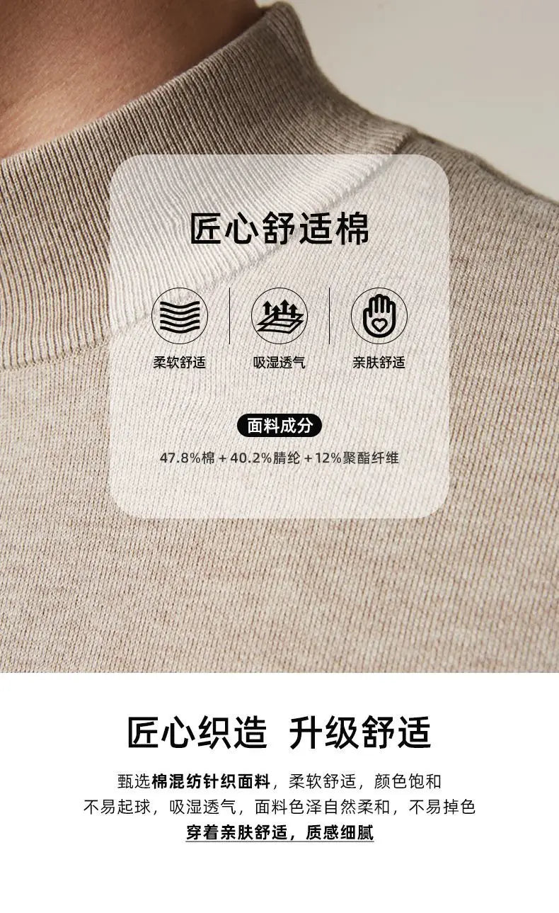 Mock Neck Slim Knit Sweater