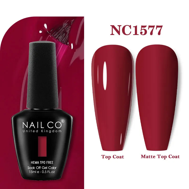 NAILCO 333 Colors Gel Nail Polish Semi Permanent Varnishes Nails Art Design Hybrid Soak Off Top Base Coat UV Gel Manicure 15ml