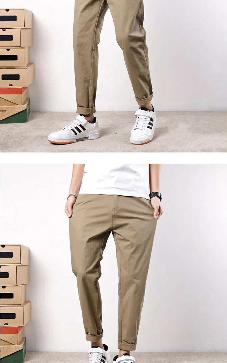 Korean Casual Elastic Cargo Pants