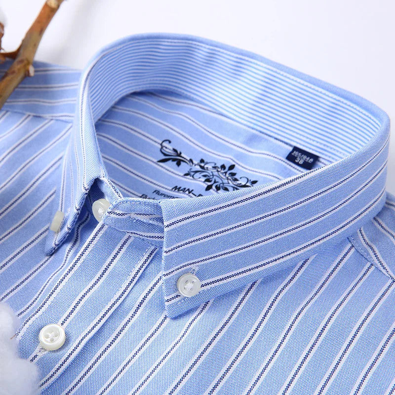 Slim Striped Office Shirt Men