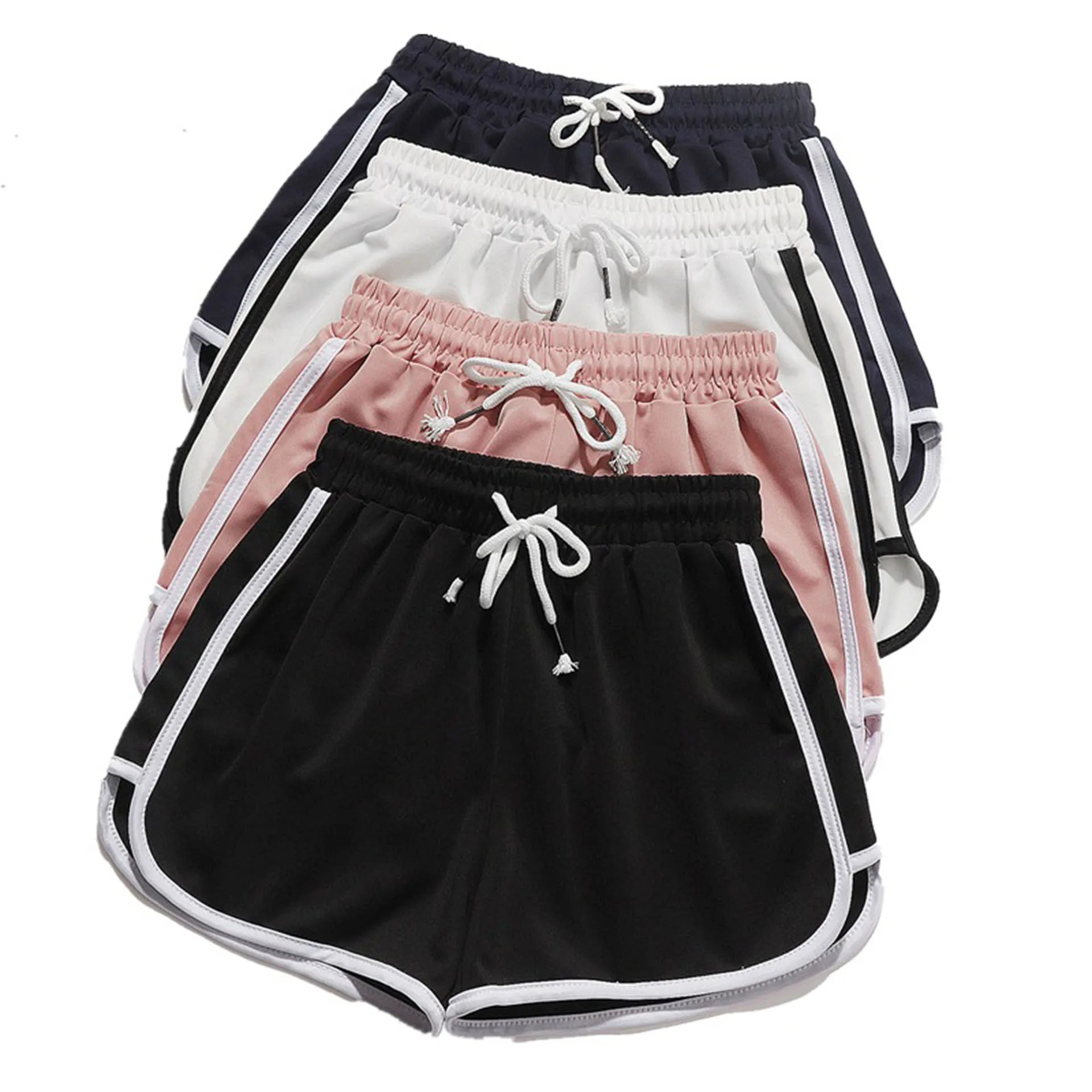 Women Yoga Shorts Summer Outer Wear Mid-Waist Casual Loose Straight Pants Lady Stylish Thin Breathable Wide Leg Gym Short Pants