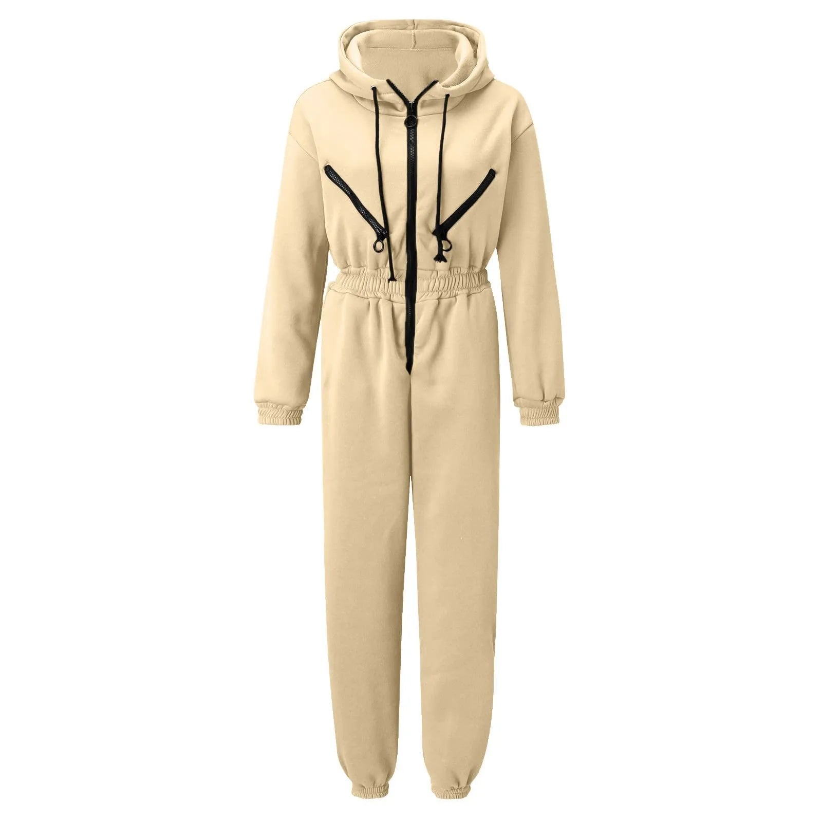Fleece Hooded Wide Leg Jumpsuit