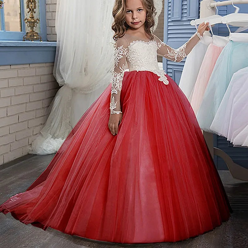 Lace Ball Gown Flower Dress