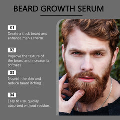 Beard Thickening Care Oil with Roller Ball 0.25mm Strengthen Hair Roots Nourishing Soften Beard Oil for Men Grooming Beard Care