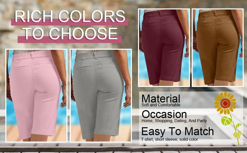 Trendy High Waist Chino Shorts