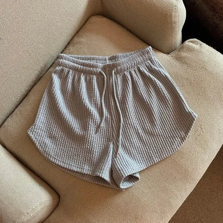 High Waist Drawstring Sweat Shorts