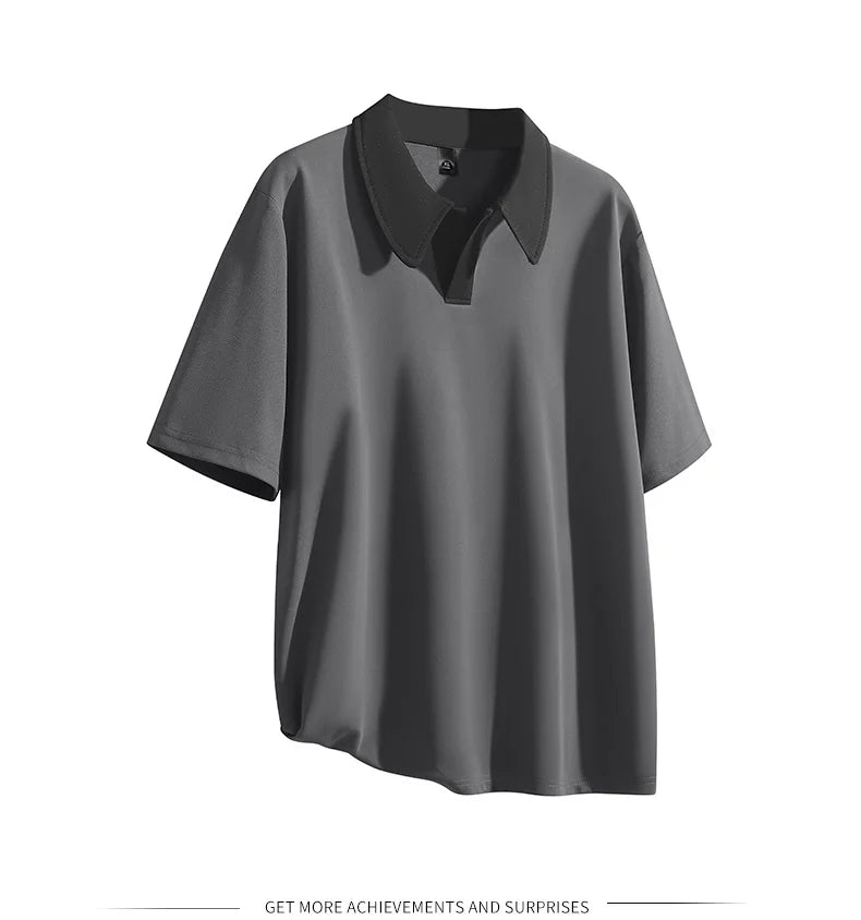 Oversized Contrast Summer Polo Shirt