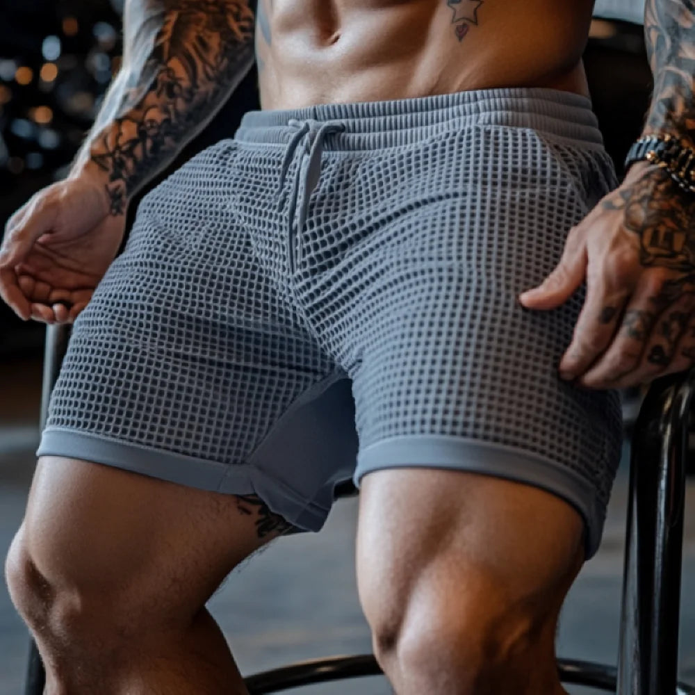 Oversized Athletic Waffle Gym Shorts