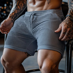 Oversized Athletic Waffle Gym Shorts
