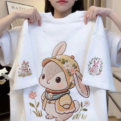 Women T-Shirts Loose Streetwear Unisex Fun Dog Printing Short Sleeve Cotton Girl Tees Female Top Summer 2026