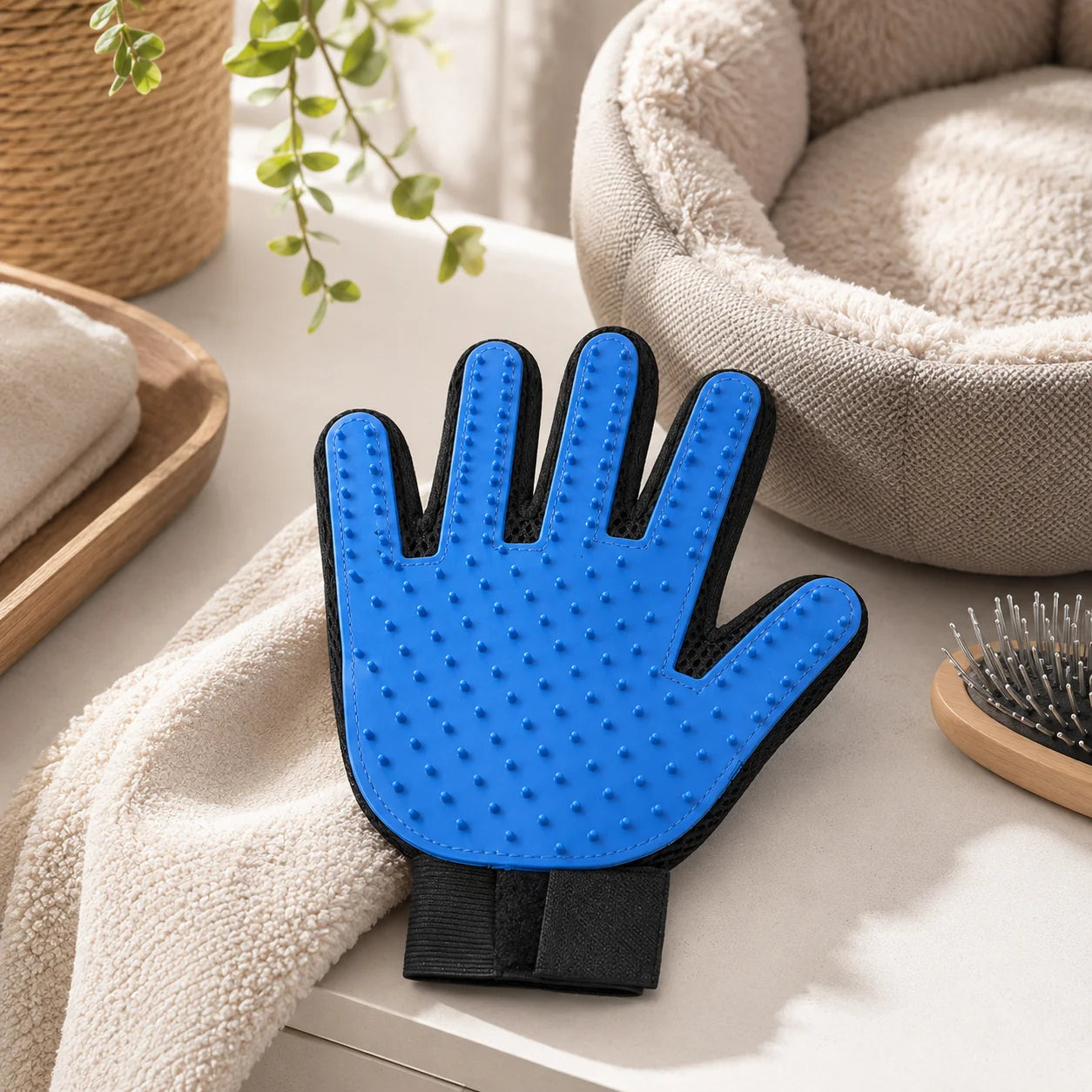 Pet Grooming Glove Cat Dog Deshedding Brush Hair Removal Massage Glove for Long Short Hair Pets