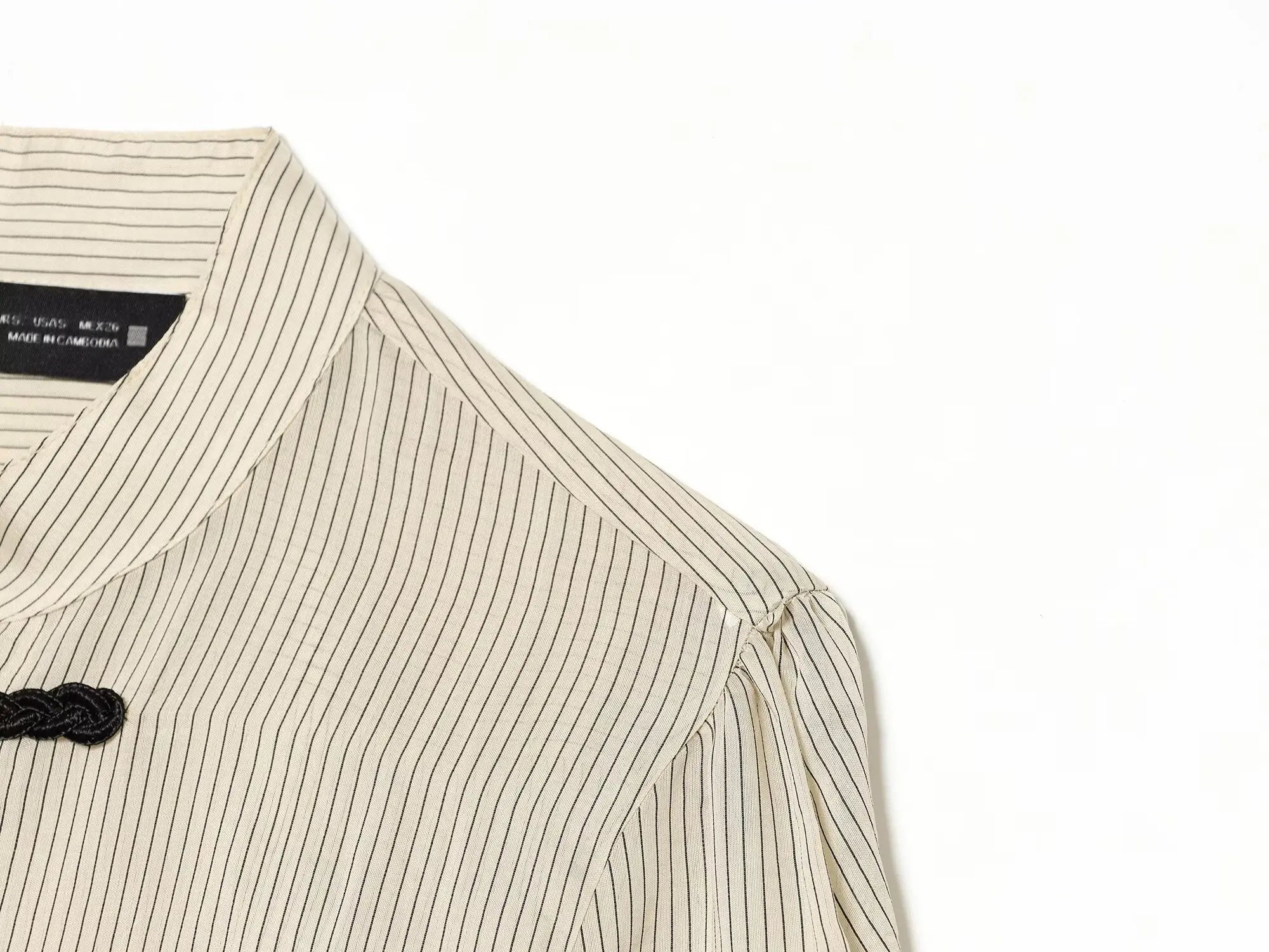Women Trendy Sexy Striped Shirts Summer Female Chic Rope Buttons Sheer Shirts Lady High Street Elegant Long Sleeve Blouse Tops