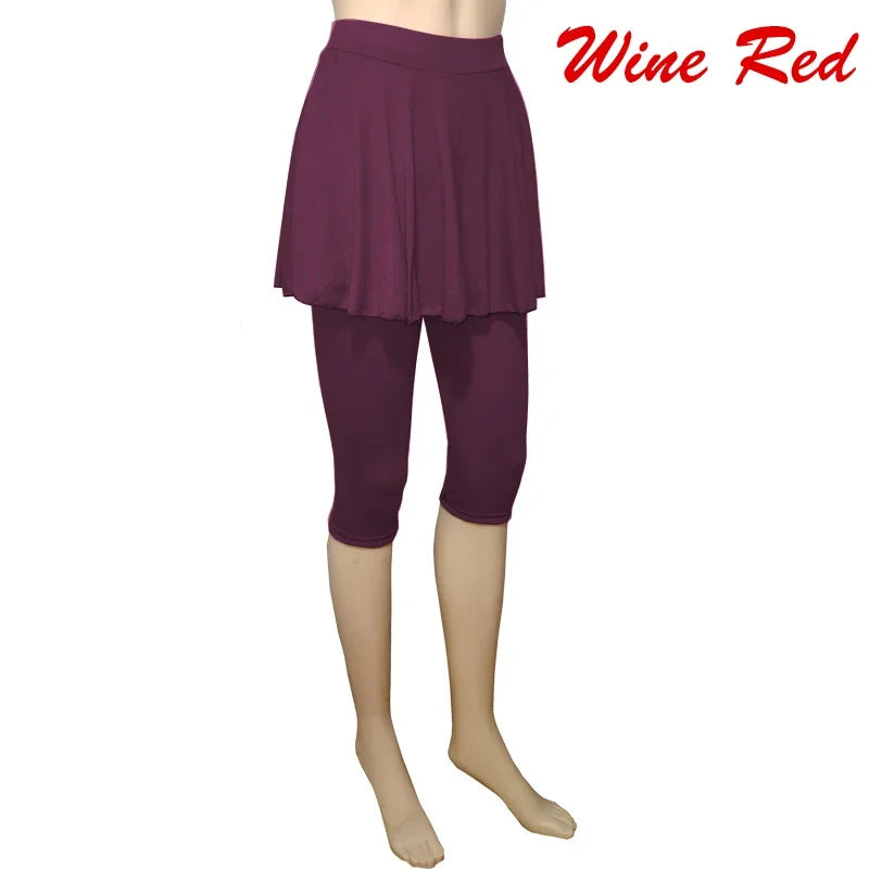 Women Leggings Skirt Tennis Pants Spandex Sports Elastic Cropped Culottes Legins Yoga Pants Women's Sports Fitness Leggings