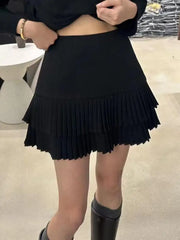 Vintage High Waist Pleated Mini
