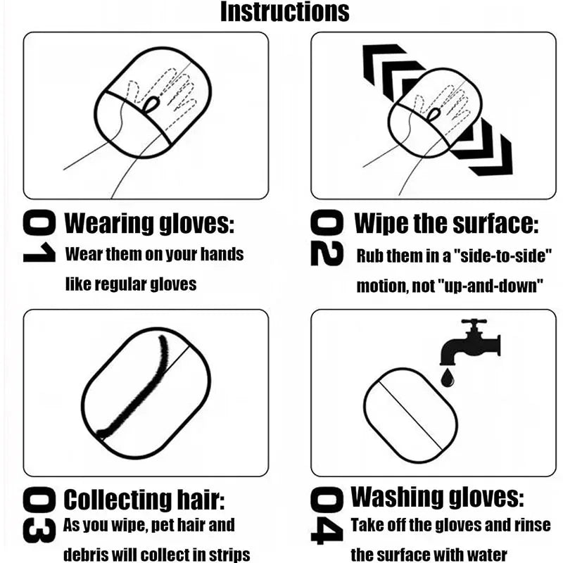 Pet Grooming Gloves Static Dedusting Brush Pet Hair Remover Brush Removing Dog Cat Hair From Sofa Carpet Clothes Pet Products