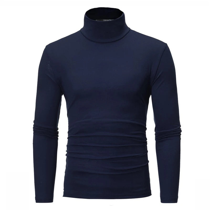 Spring Autumn Thin Men Pullovers Sweaters Turtleneck Knitted Sweater for Men Warm Clothing Male Sweaters Full Black White Tops