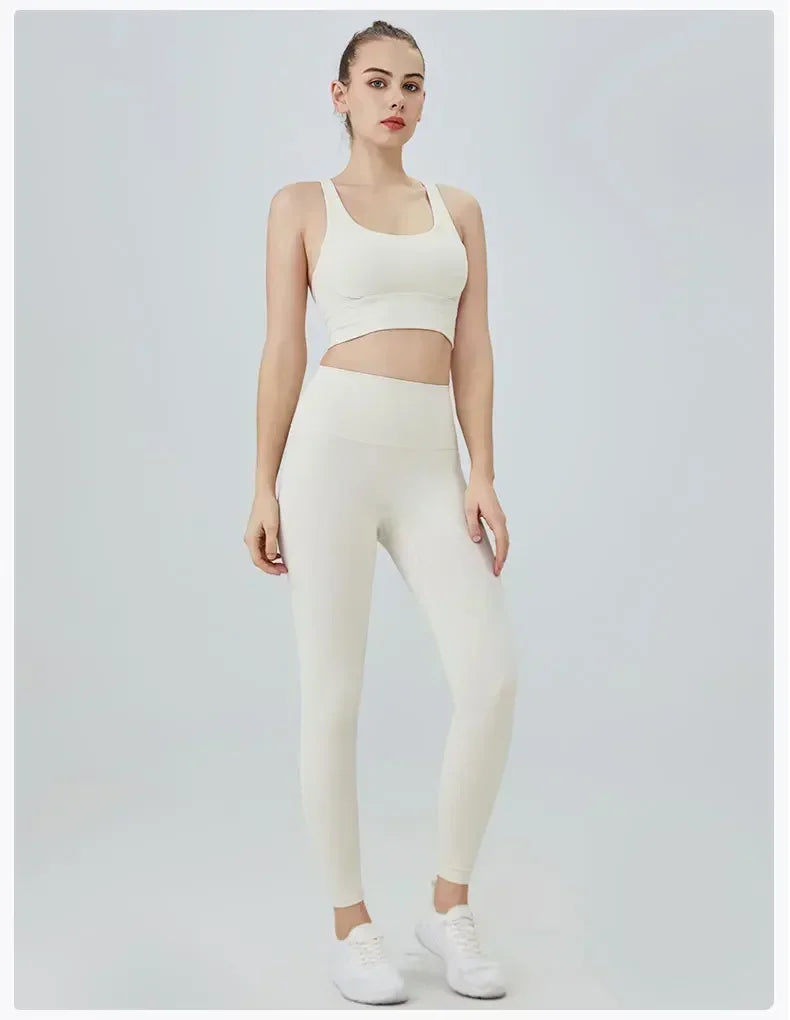 Women's Yoga Set Workout Set 2 Piece High Waist Yoga Leggings Sports Bra Gym Suit Activewear Sports Fitness Set Sports Suit