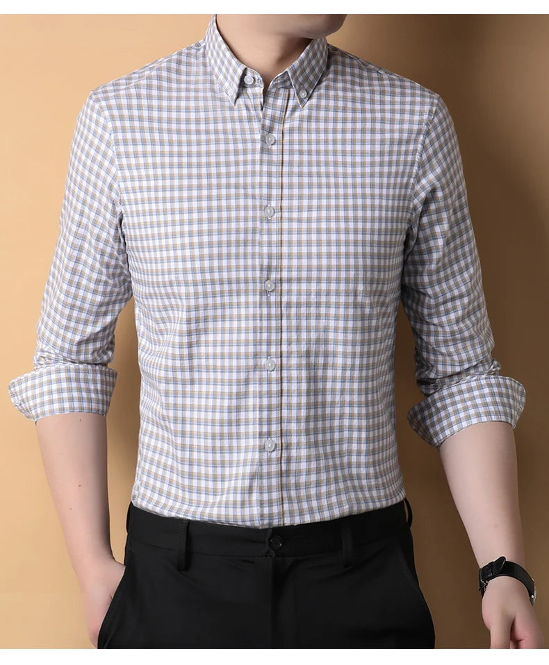 Premium Cotton Checkered Slim Shirt