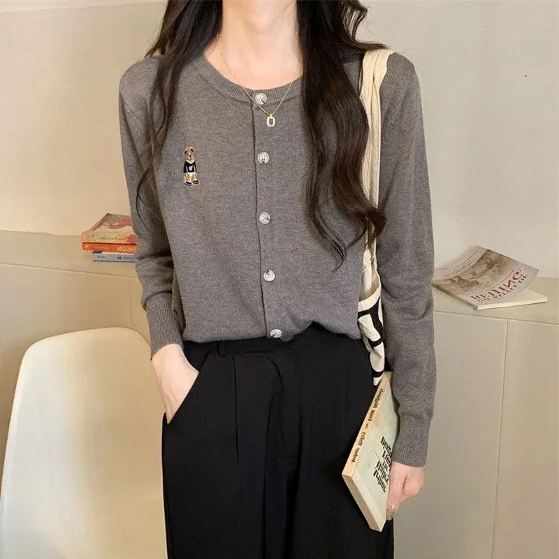 Korean V Neck Knit Cardigan