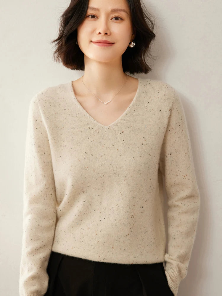 Merino Wool V Neck Sweater