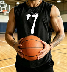 SPORTS 7 New Men Tank Tops Sleeveless Shirt Polyester Mesh Material Quick Dry Breathable Men Workout Fitness Basketball Top Tee