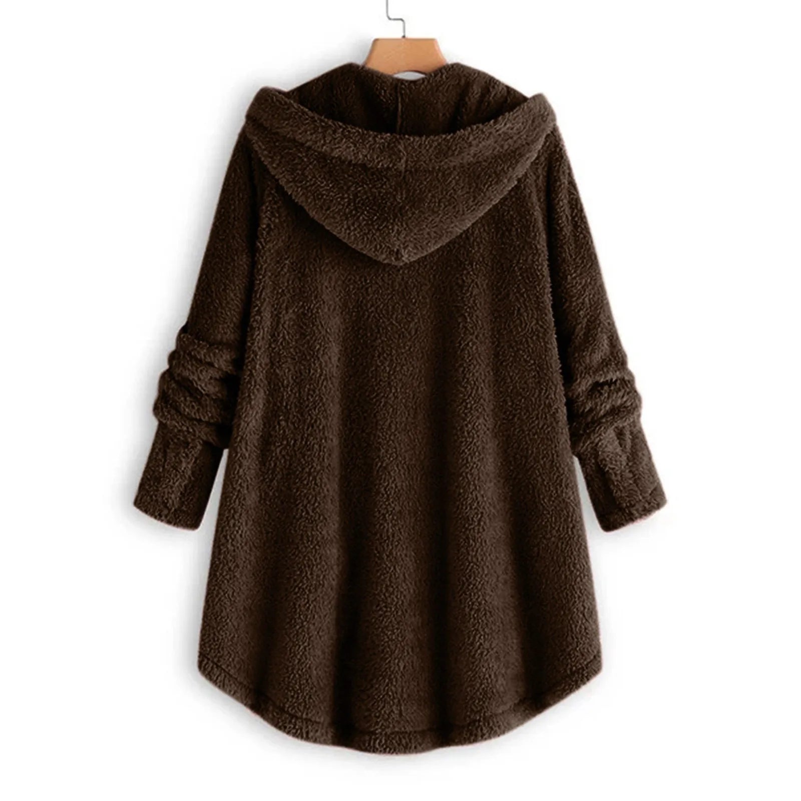Plush Asymmetric Winter Casual Coat
