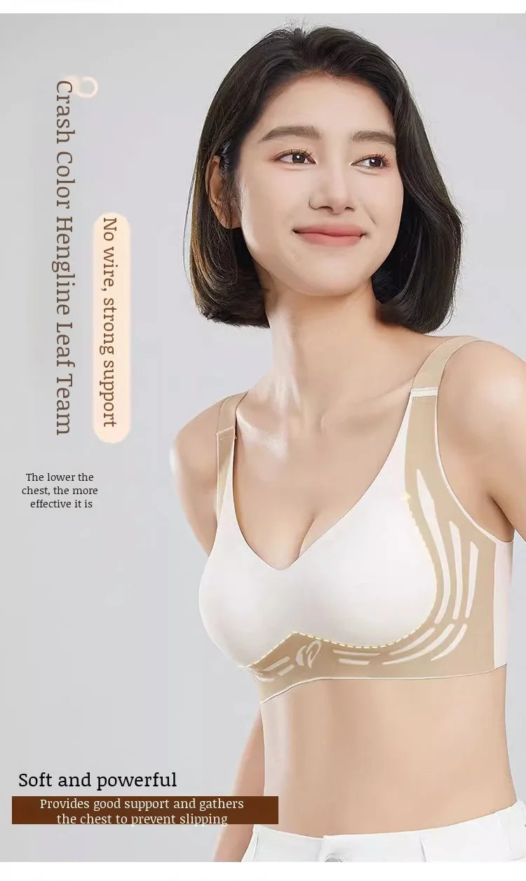 Women's Sports Bra AntiSagging Adjustable Small Breasts Love Heart Color Collision  Seamless High Elasticity Lift Shapewear