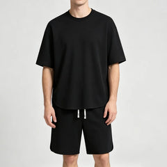 NEW Summer Men Suit Round Neck Short Sleeve T-shirt+shorts Two Piece Set Loose Outdoor sport Casual Suit men T-shirt Tracksuit