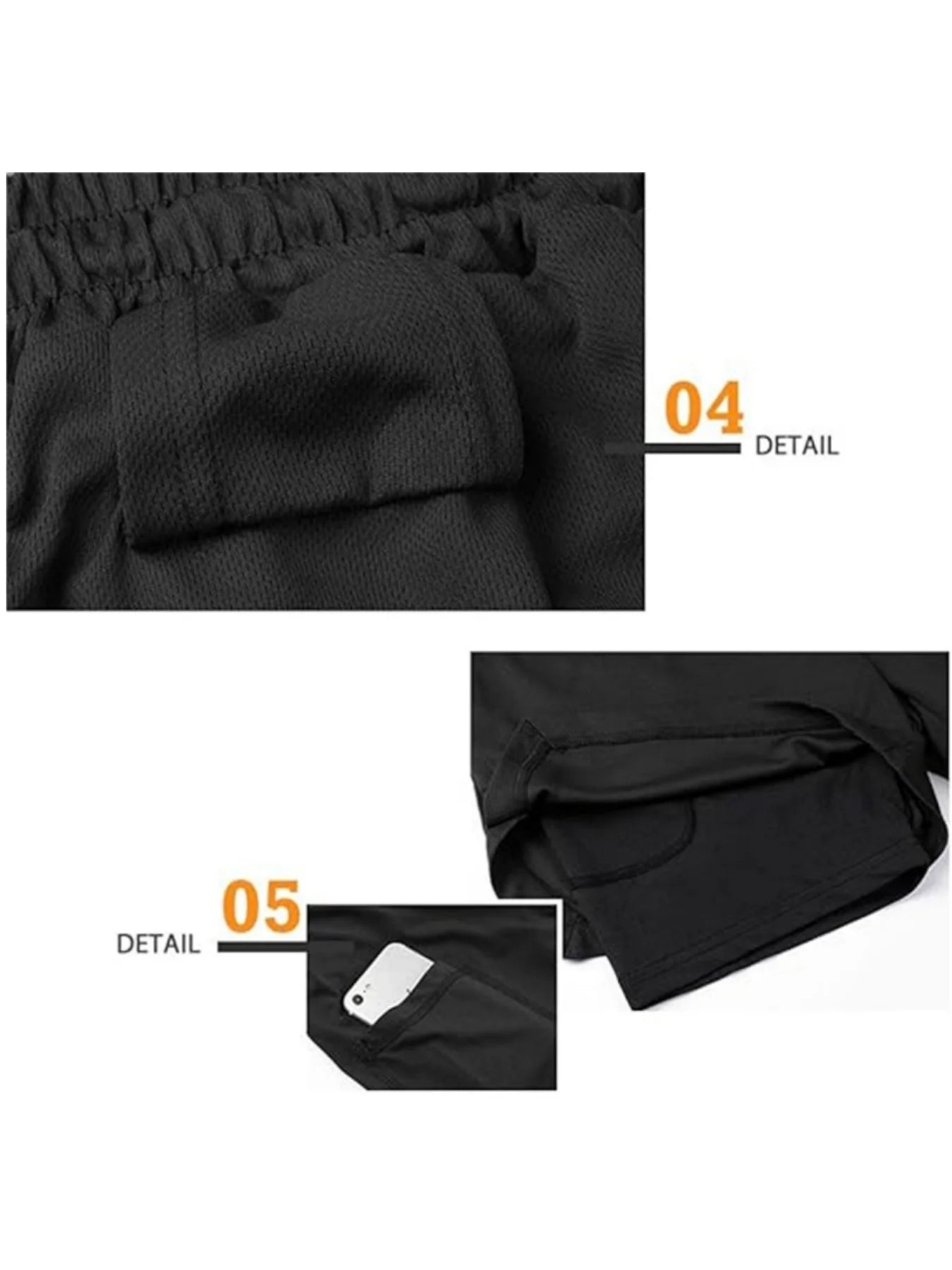 Print 2in1 Running Shorts for Men Gym Workout Compression Shorts with Phone Pocket Towel Loop Summer Sport Athletic Activewear