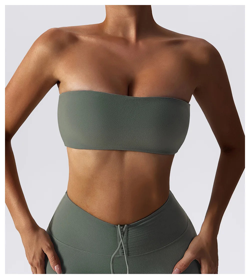 Sports Bra Sport Top Woman Gym Underwear Strapless Bustier Breathable Elastic Workout Tops Fitness Training Brassiere Yoga Bras