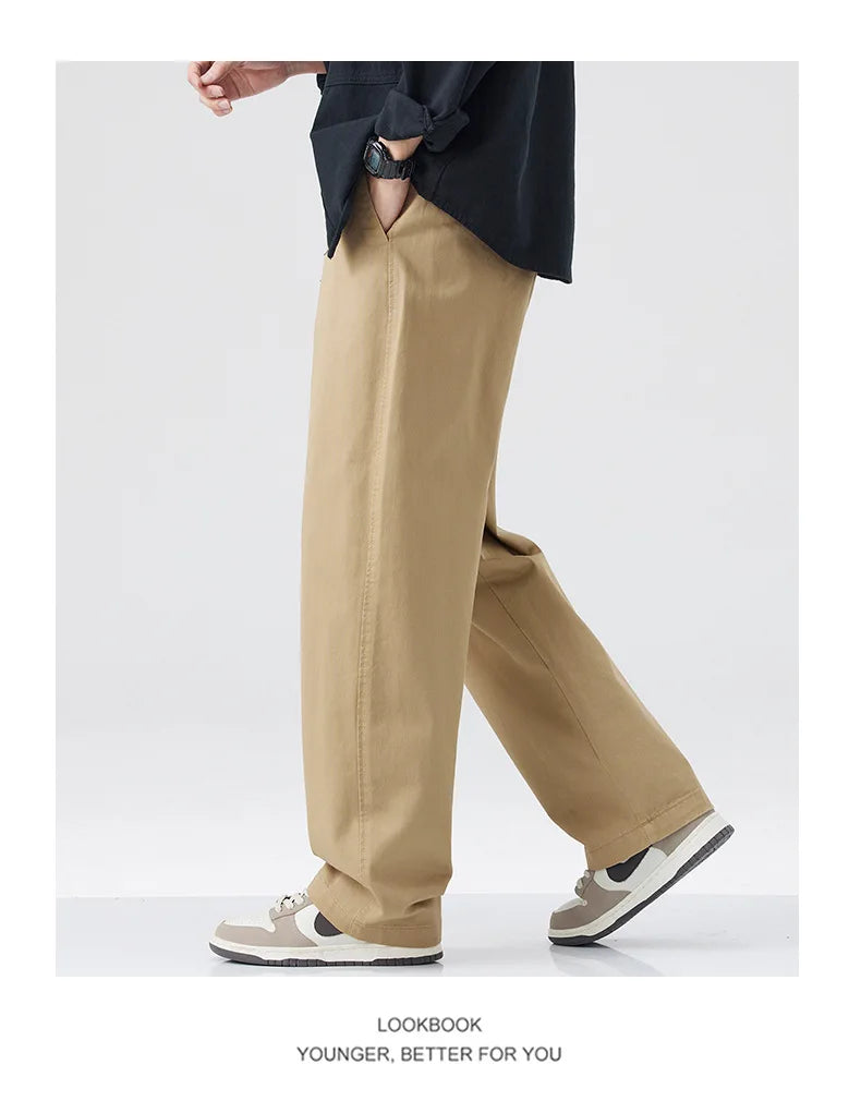 Retro Cotton Straight Casual Pants