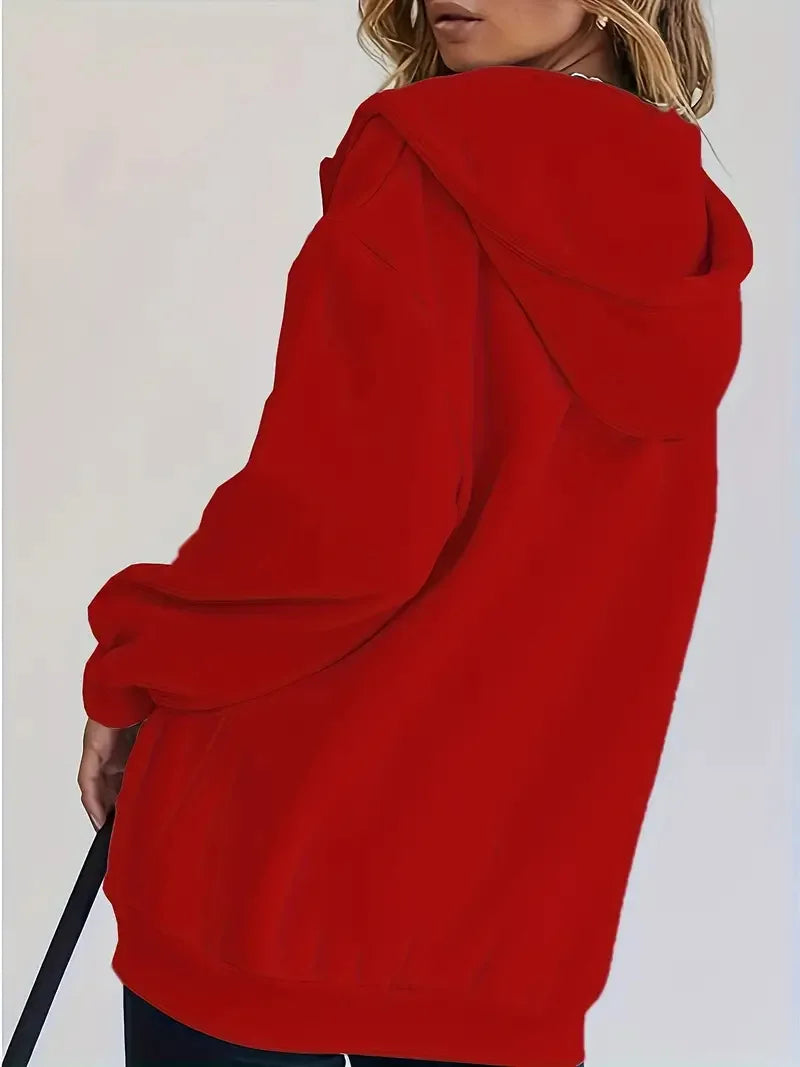 Women's Hoodie Jacket Zipper Fleece Lined Casual Sportswear Hooded Sweatshirt Outerwear 5046 Print Comfortable Loose Fit