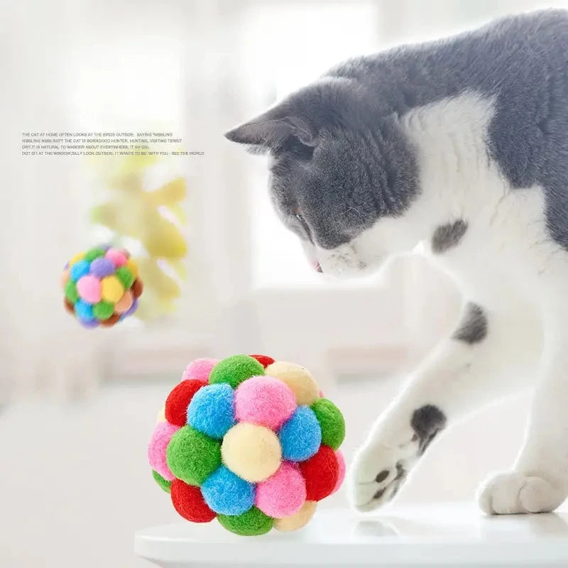 Colorful Woolen Bell Ball Toy