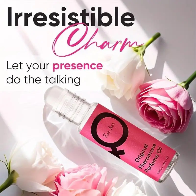 Roll-On Pheromone Perfume - Exohormone Parfum Fruity Floral Scent, Long-Lasting Fragrance, Alcohol-Free, Essential for Dates