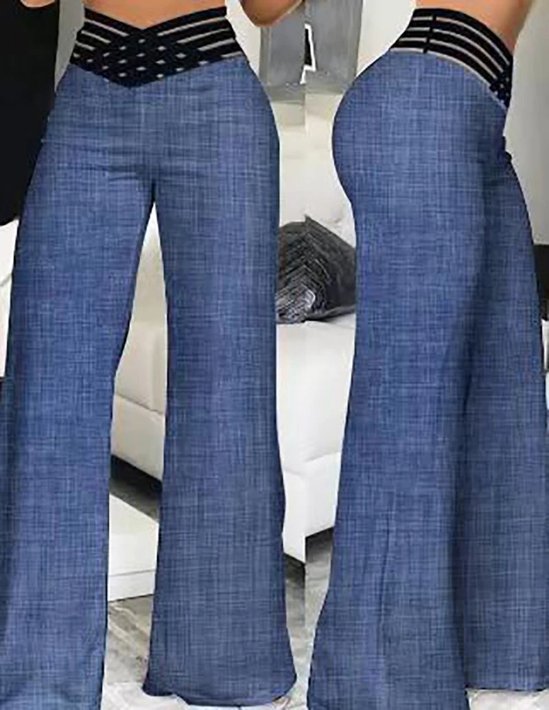 Elegant High Waist Flare Pants