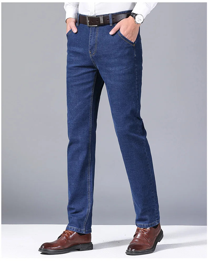 2025 Men's Jeans Casual Stretch Classic Blue Black Denim Pants Men's Texture Jeans Versatile Item Interprets Denim Fashion offic