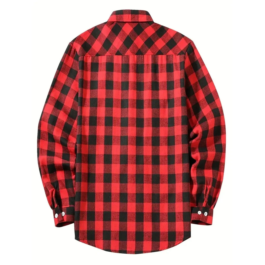 Classic Plaid Flannel Shirt Men
