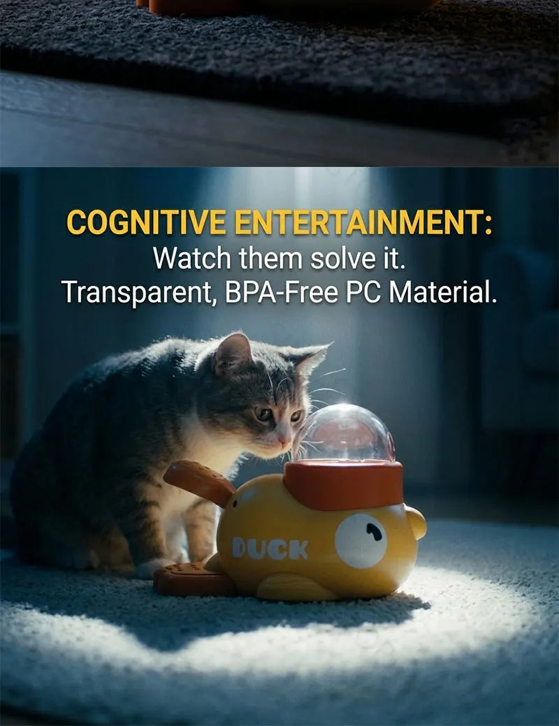 Dog 2-in-1 Interactive Toy Pet Automatic Food Treat Dispenser Cartoon Duck Design Slow Food Pet Snack Feeder for Dog Training