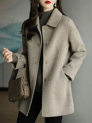 Minimalist French Wool Blend Coat
